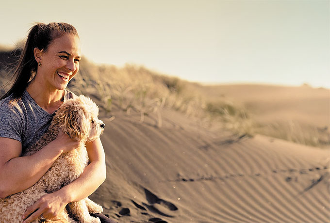 Lisa-keeping-her-dog-protected-every-day